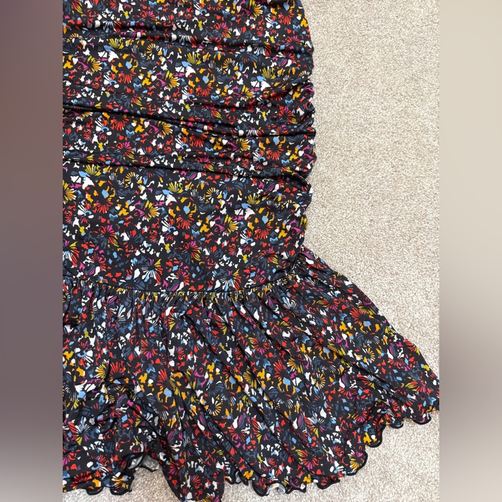 Tanya Taylor Multicolor Floral Effie Ruched Dress - size Medium - Picture 12 of 16
